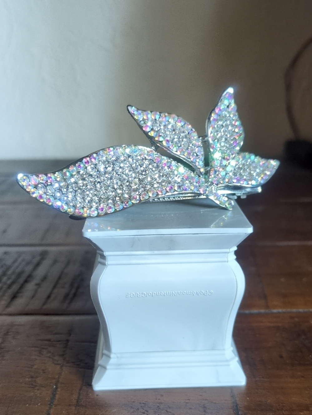 Crystal Leaf Accent Hair Accessory- Silver Sparkle